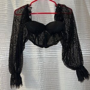 Black lace top